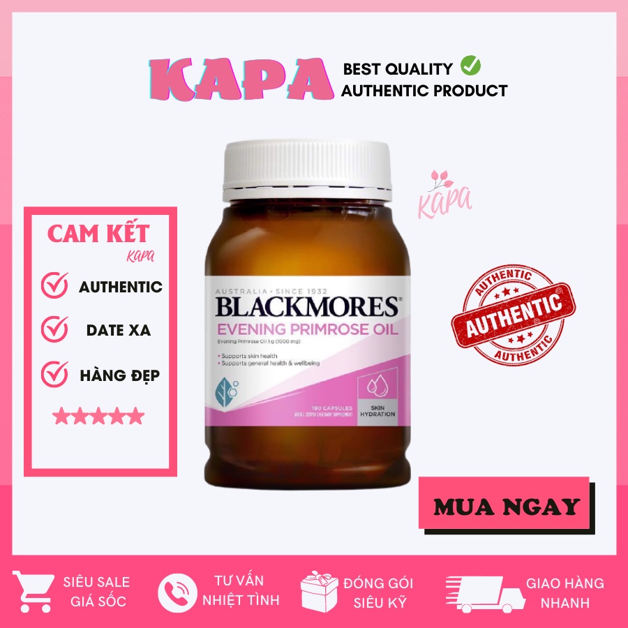 Tinh dầu hoa anh thảo Evening Primrose Oil Blackmores, lọ 190 viên