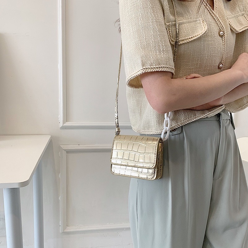 Túi Đeo Chéo Hình Vuông Nhỏ Họa Tiết Vân Đá Đơn Giản NB00161