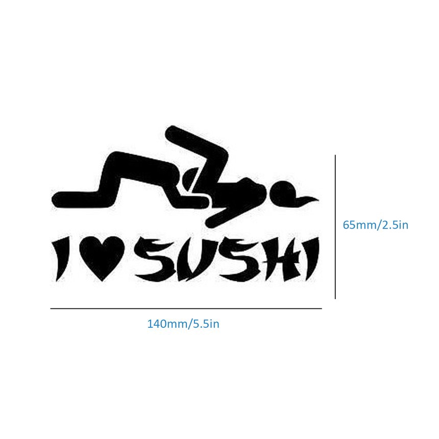 Decal Dán Trang Trí Chữ I Love Sushi Cho Xe Hơi / Mô Tô