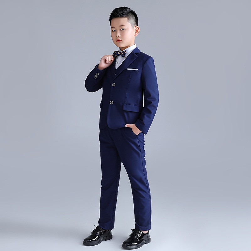 Bộ vest bé trai cao cấp cho trẻ em béo bụng to TQB070 TQB075 3 chi tiết (Áo ghile + áo vest + quần tây) tặng nơ