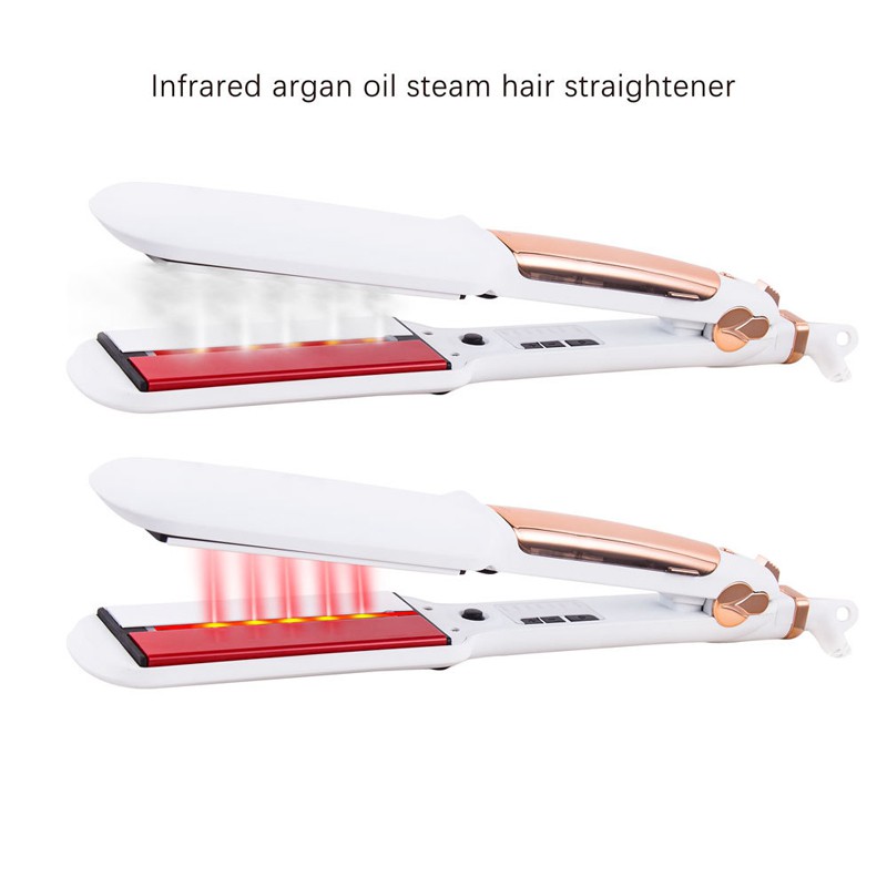 Ubeator Steam Hair Straightener Infrared Heating Flat Iron LED Display Ceramic Vapor