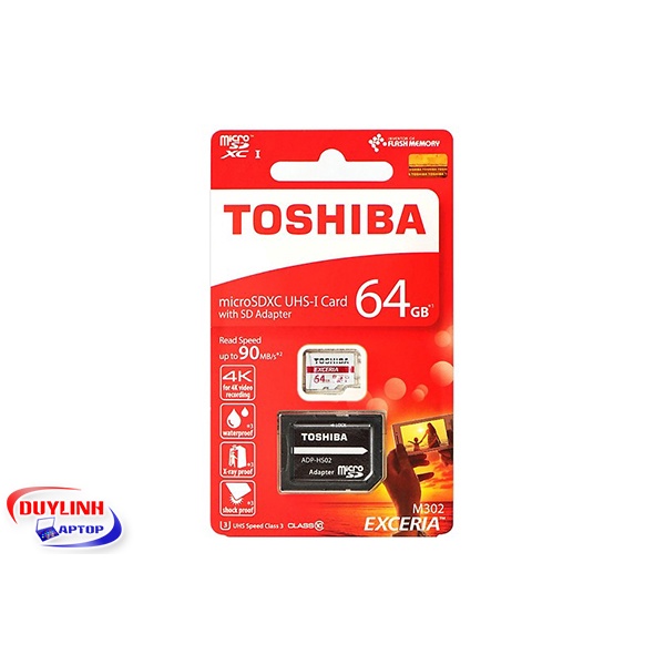 THẺ NHỚ 64GB TOSHIBA LUU TRỮ DỮ LIỆU CAMERA WIFI