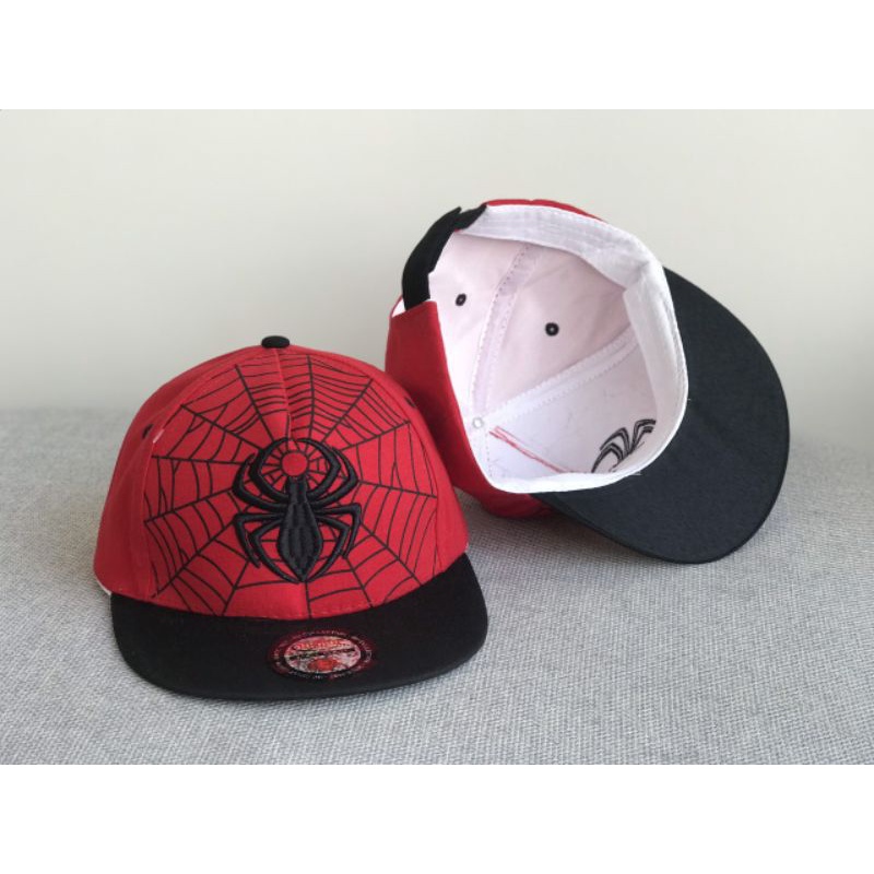 Set Nón hiphop và khẩu trang người nhện màu đỏ cho bé trai từ 2 đến 6 tuổi