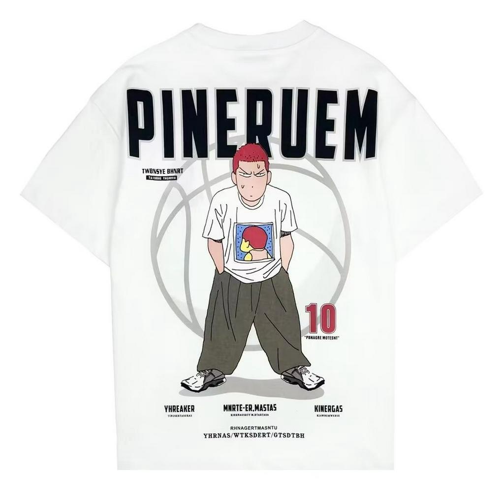 Áo Thun Cotton Tay Ngắn In Hình Slam Dunk 4 Màu Size M-5XL Thời Trang Mùa Hè Cho Nam