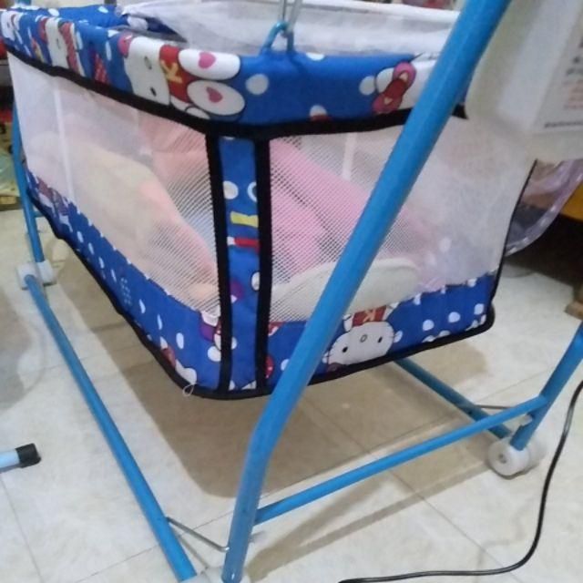 Nôi Điện Võng Xếp Quang Hưng 2in1-cao cấp-bảo hành chính hãng 1 năm tặng màn chống muỗi