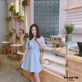 ĐẦM SỌC BO EO CỔ SEN