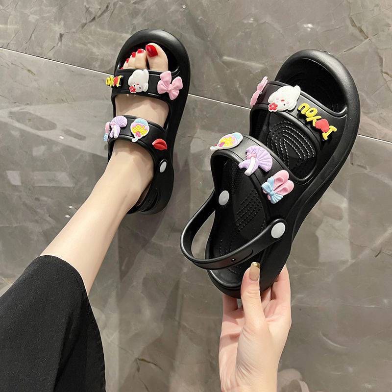 Hàng có sẵn - Dép 2 quai ngang cros stick ngộ nghĩnh có quai hậu đi học đi chơi