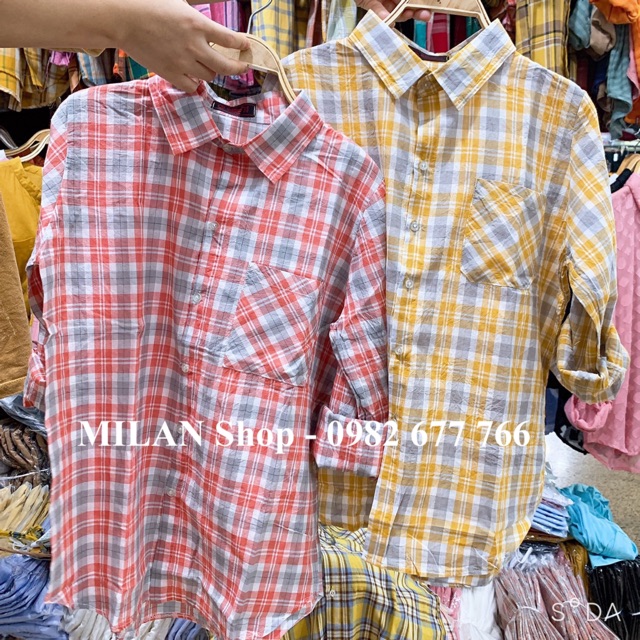 Áo sơ mi kẻ karo suông 20 mẫu hot nhất