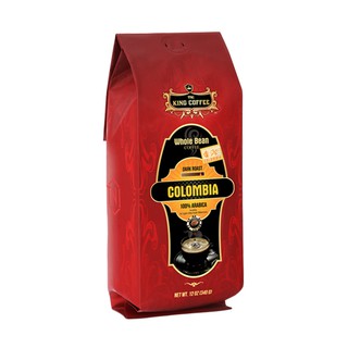 Cà Phê Hạt Rang Nguyên Chất 100% Arabica Colombia KING COFFEE - Túi 340g - Mức độ rang đậm