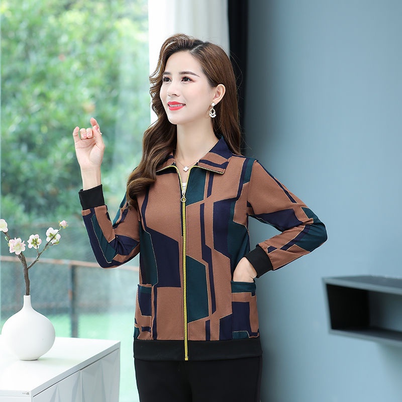 Áo Khoác Chống Nắng Tay Dài Khóa Kéo Thời Trang Xuân Hè Cho Phụ Nữ Trung Niên