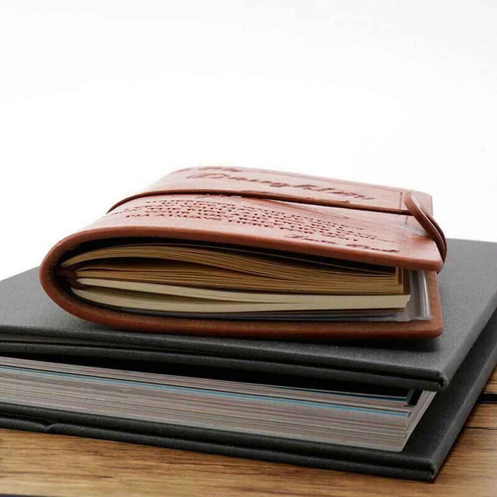 PISTA Sổ Tay Giả Da Chạm Khắc Thủ Công Đa Ứng Dụng