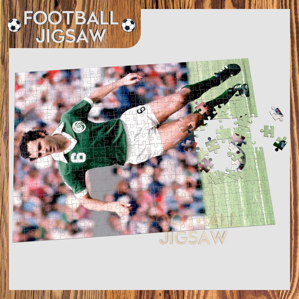 [TRANH GỖ XUẤT KHẨU] Tranh xếp hình bằng gỗ cầu thủ bóng đá Pelé, bộ ghép hình 300-500 mảnh, đồ chơi xếp hình FJ82