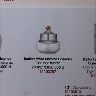 Cao dưỡng whoo whitening intensive 4ml_mờ nám sạm tàn nhang