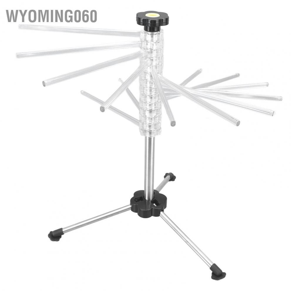 Wyoming060 Manual Rotation Pasta Drying Rack Stainless Steel Folding Noodle for Household Kitchen
