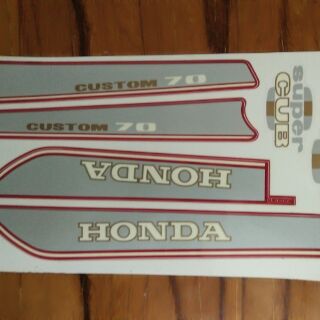 Bộ tem honda custom 70 đời 92 màu đỏ