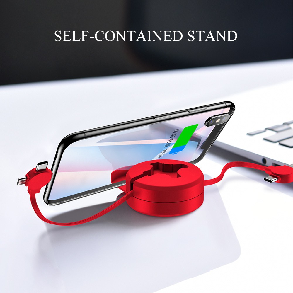 Cáp sạc nhanh 3 trong 1 có thể thu vào thích hợp cho iphone/Samsung/Huawei/Xiaomi
