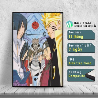 Tranh Naruto và Sasuke Có Khung Viền Màu Đen Đầy Đủ Kích Thước