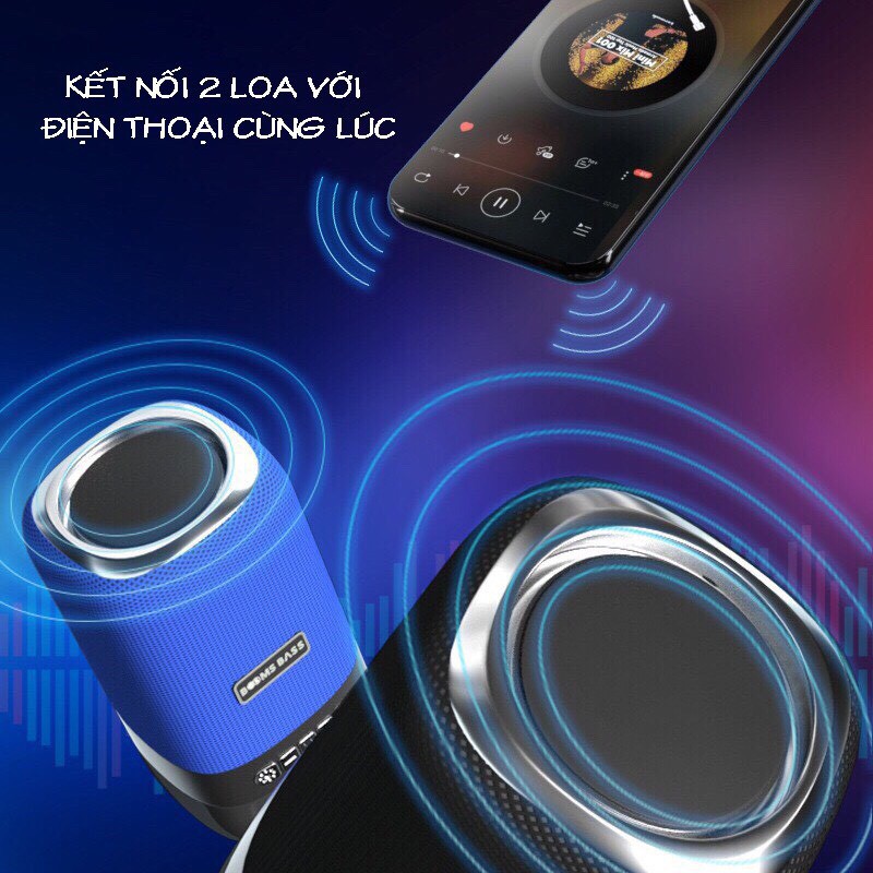 [Video Thật] Loa Bluetooth Boombass L1, tích hợp đèn led 7 màu nháy theo nhạc có sạc pin 1200mAH + khe cắm thẻ nhớ