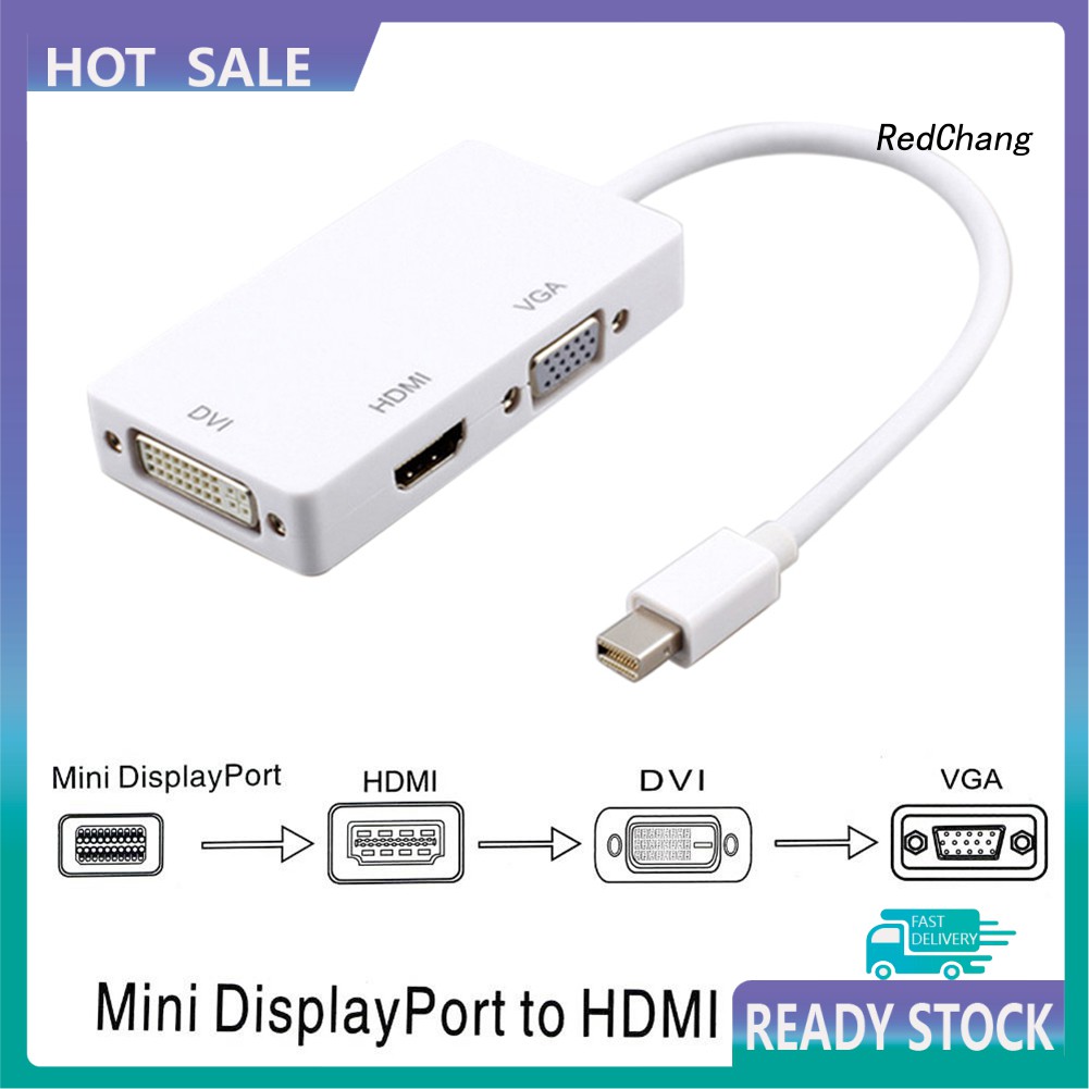 Đầu chuyển đổi 3 trong một dễ mang theo từ cổng kết nối màn hình mini Thunderbolt sang HDMI VGA DVI