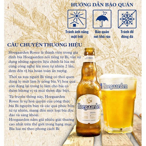 Bia Hoegaarden White 330ml x 24 chai | Chính hãng date dài