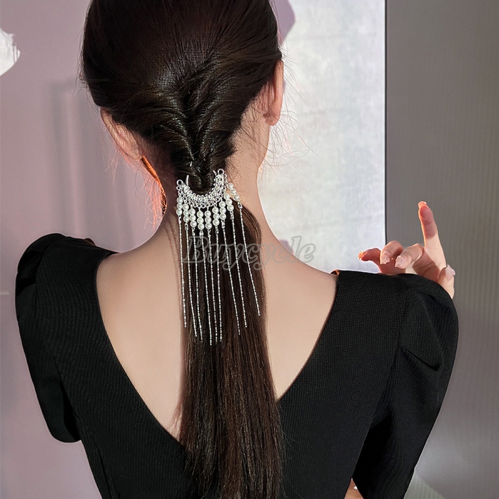 Kẹp Tóc Tua Rua Hình Hoa Đính Ngọc Trai Thời Trang Cho Nữ