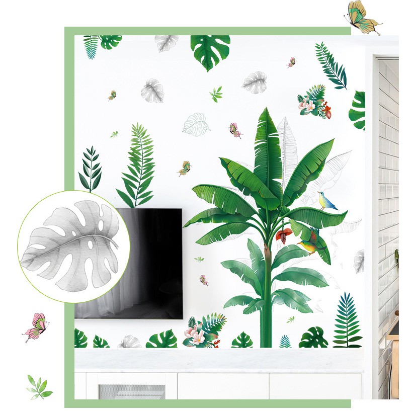 Decal dán tường Cây chuối mùa xuân hiện đại