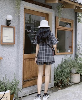 SET ÁO VEST CARO QUẦN SHORT (KÈM HÌNH THẬT)