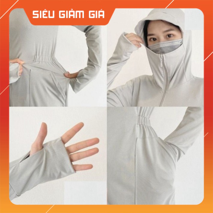 (ảnh thật giá gốc) Áo choàng dài toàn thân chống nắng nữ vải thông hơi thoáng mát