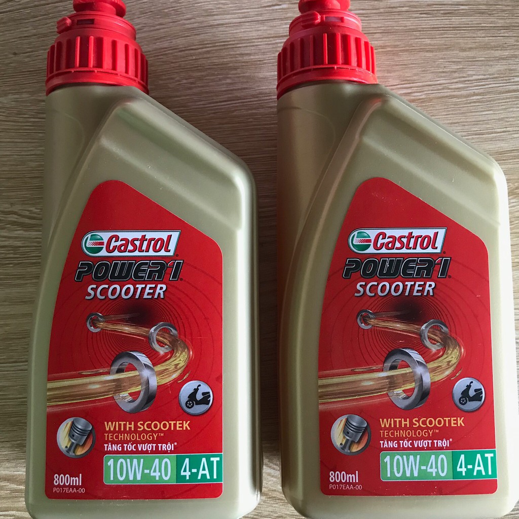 COMBO 2 DẦU NHỚT TAY GA CASTROL POWER-1 SCOOTER 10W40 0.8 L (800ML)