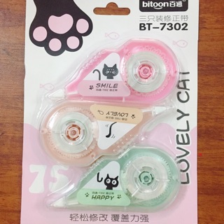 Set 3 Bút xoá băng siêu cute hình con mèo dễ thương