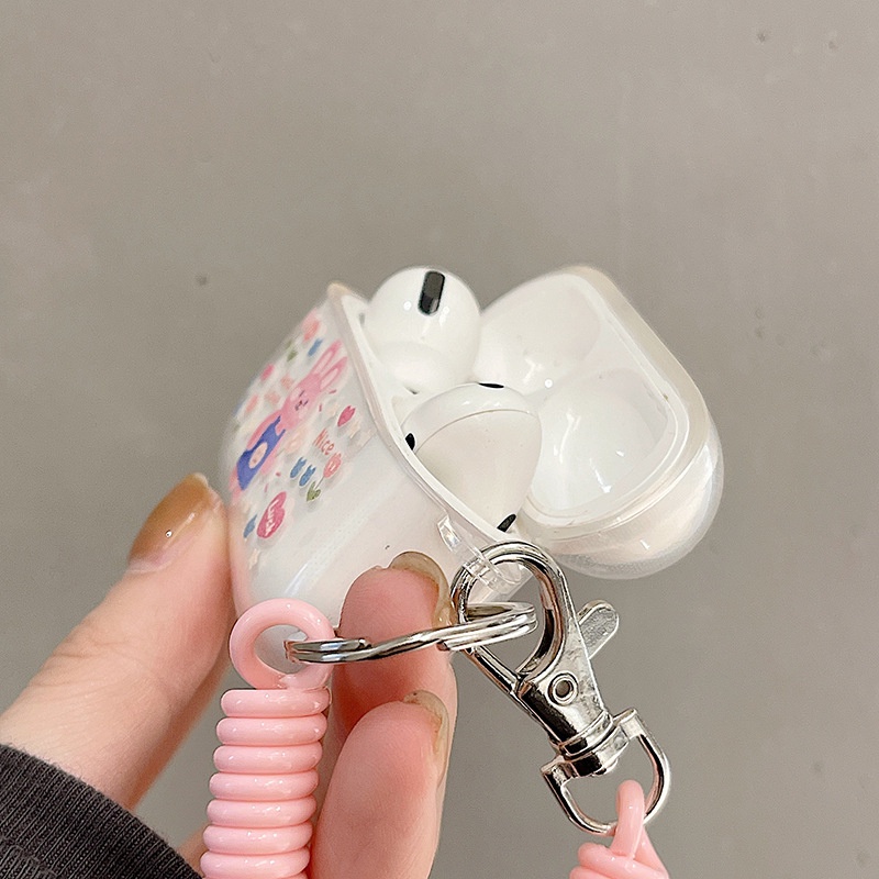 Vỏ Bảo Vệ Hộp Sạc Tai Nghe airpods 1 2 Pro 3rd Generation Pro 1/2 Trong Suốt Chống Sốc Họa Tiết Hoạt Hình Kèm Dây Đeo Kiểu Nhật Hàn