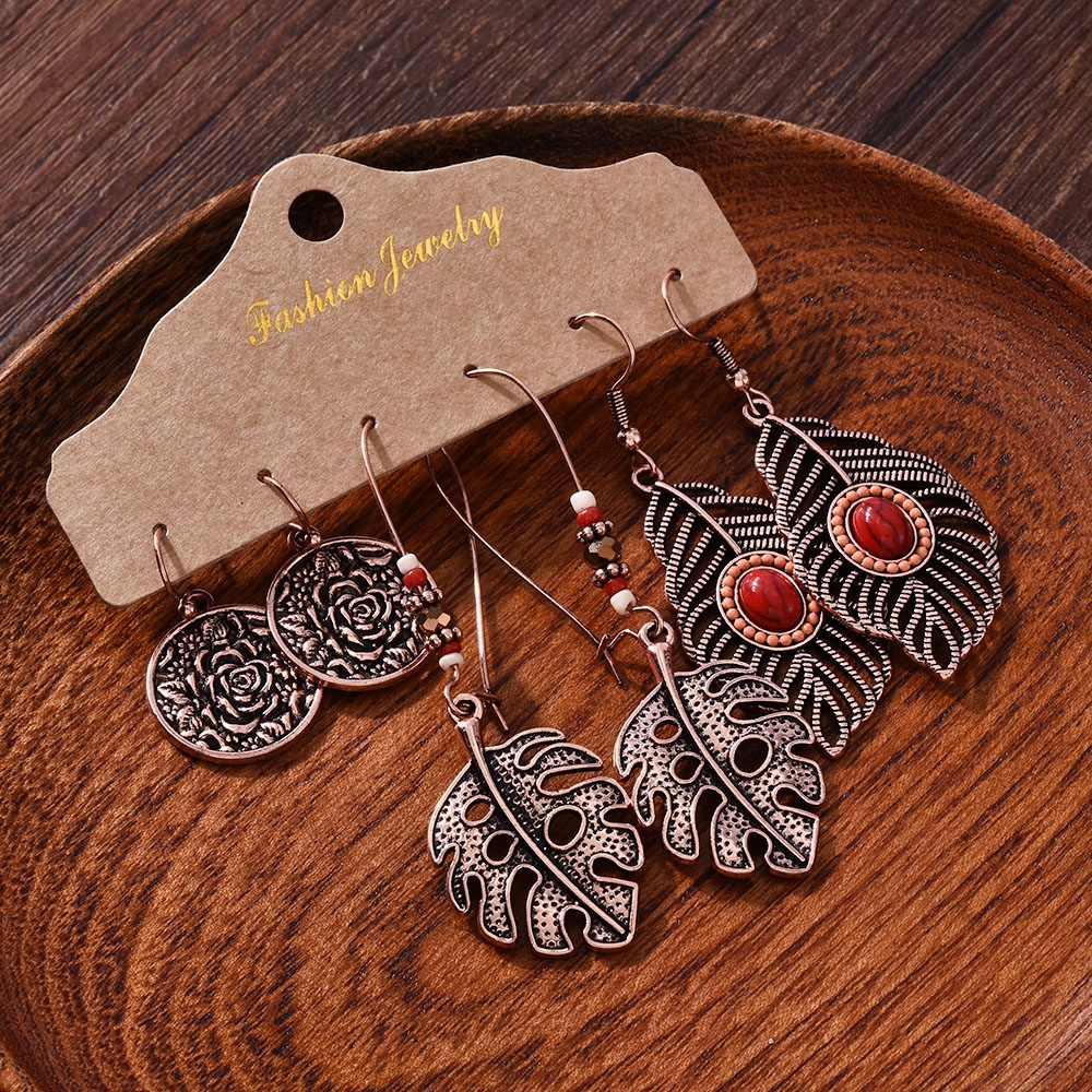 Bộ 3 Đôi Khuyên Tai Phong Cách Boho Thời Trang Cho Nữ