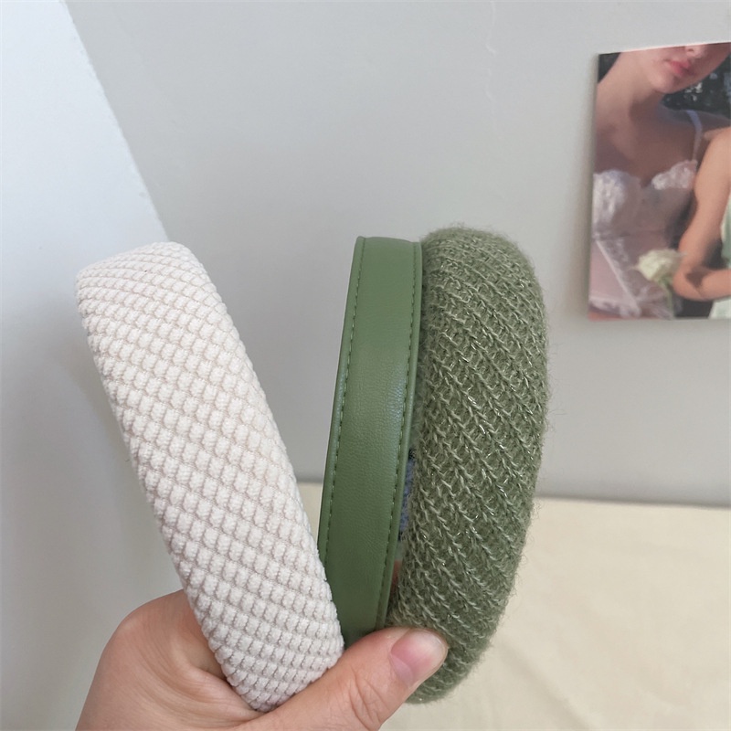 Bờm cài tóc tone màu xanh lá bản to phong cách Hàn Quốc cho nữ YOS