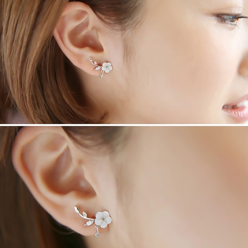 Đôi bông tai họa tiết hoa kiểu dáng thanh lịch cho nữ