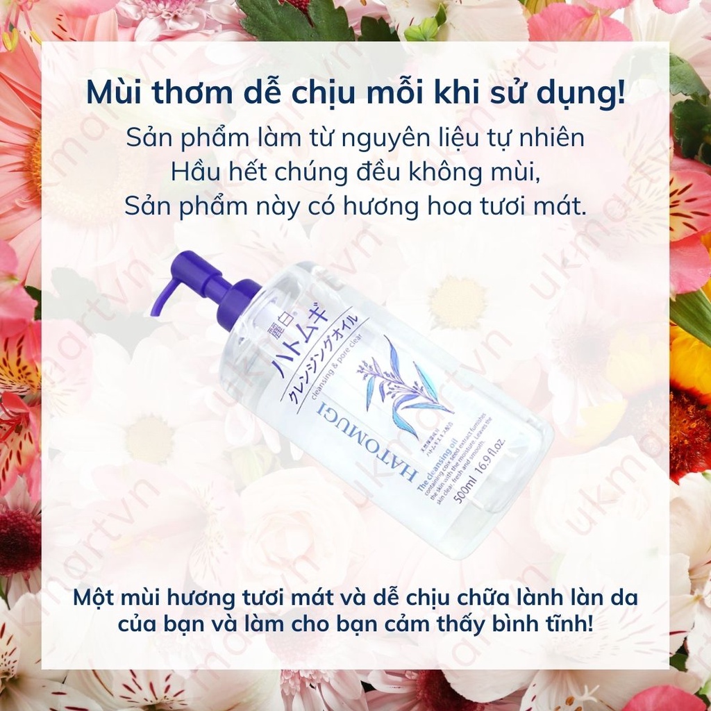 Dầu Tẩy Trang Reihaku Hatomugi Cleansing Oil 500ml