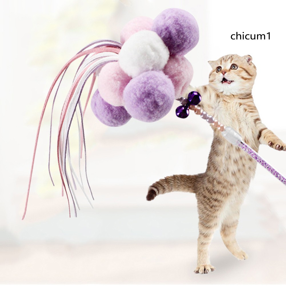 Gậy phối tua rua và bóng bông vui nhộn xinh xắn cho mèo cưng