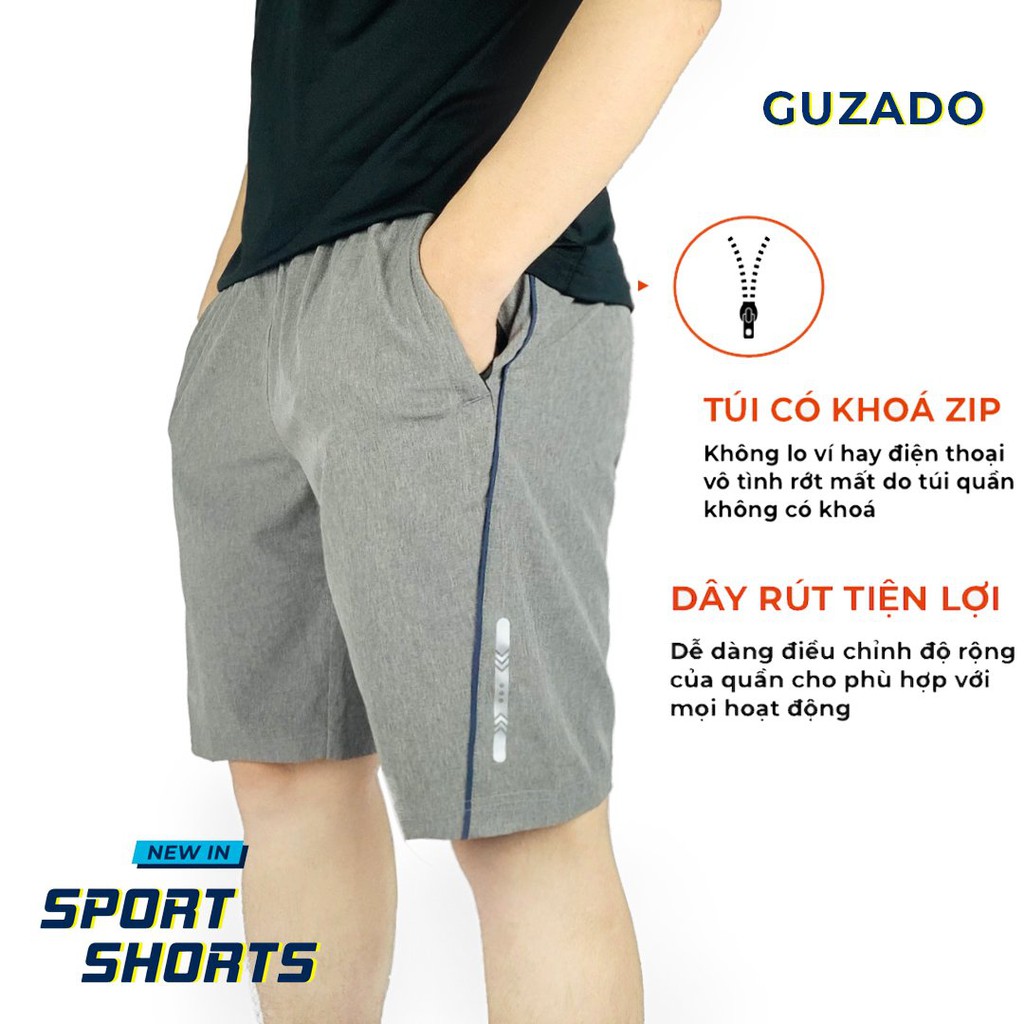 Quần Short Nam Guzado Cao Cấp, Chất Gió Mềm Siêu Nhẹ, Co Giãn 4 Chiều, Thoải Mái Vận Động GSR06 | BigBuy360 - bigbuy360.vn