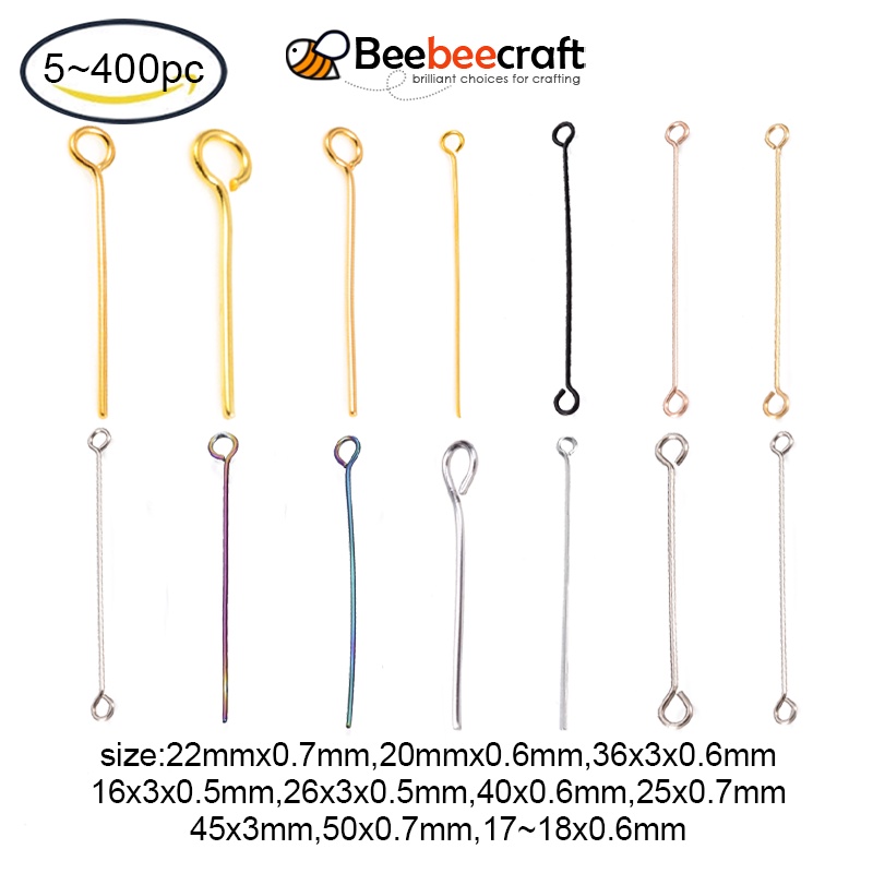 Set 10-400 Ghim Cài Bằng Thép Không Gỉ 304 Hai Mặt Nhiều Màu Sắc Tiện Dụng 15-50mm