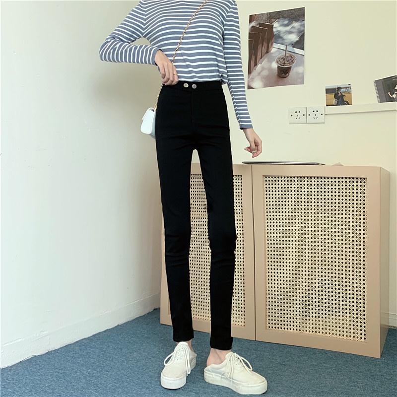 SUXI Quần dài lưng cao thiết kế thời trang dáng ôm dành cho nữ