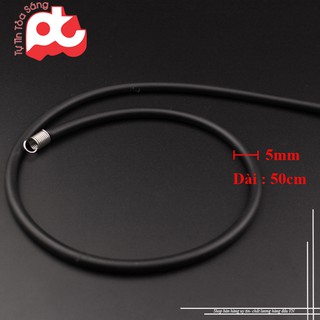 [39k] Dây chuyền cao su đen inox