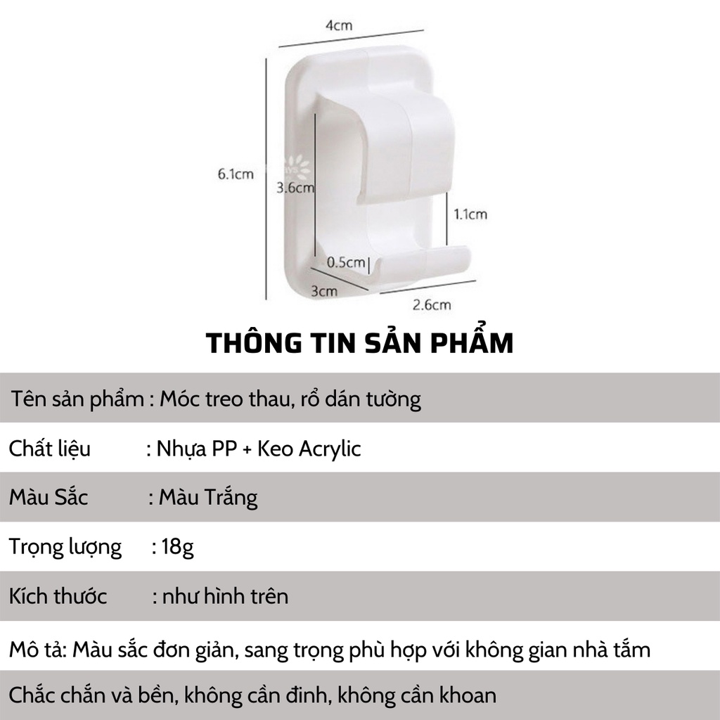 Móc dán tường treo thau chậu rổ dán tường nhà bếp