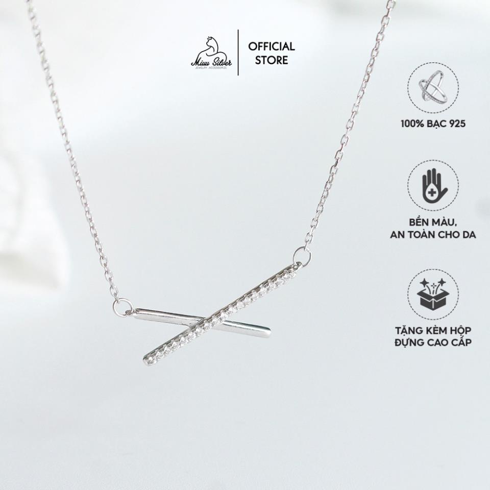 Dây chuyền bạc , vòng cổ nữ chữ đính đá