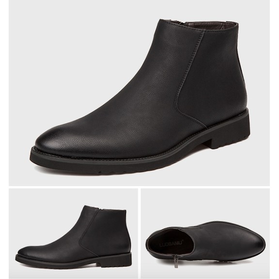 Giày Tây Boots nam cổ lửng Chelsea Boots Zip | BigBuy360 - bigbuy360.vn