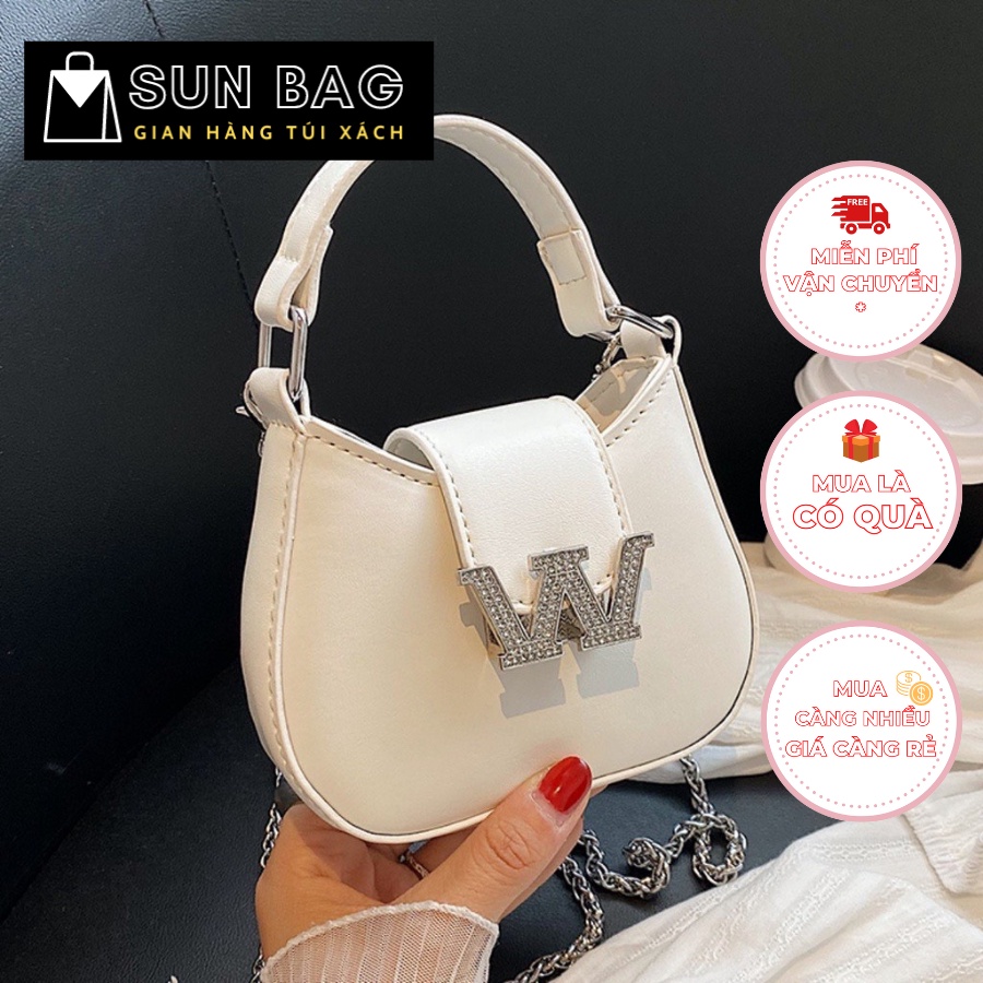 Túi xách nữ mini đeo chéo, túi đi chơi, đi học, da cao cấp size 14cm SB259