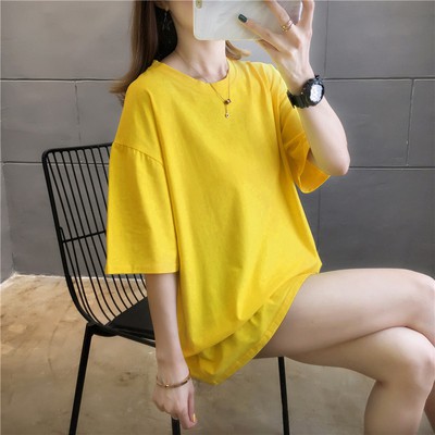 Summer candy color solid color Women Clothes short-sleeved women's T-shirt top | BigBuy360 - bigbuy360.vn