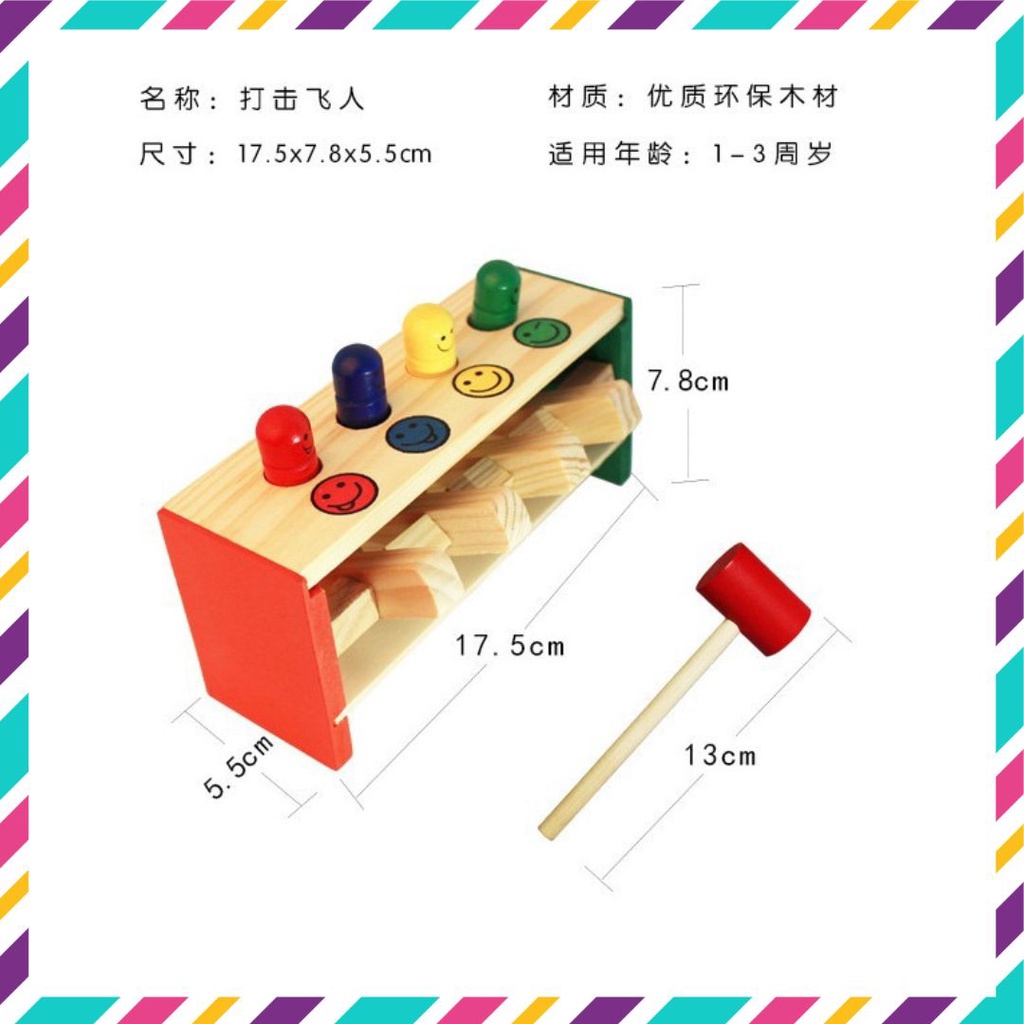 Đồ chơi đập chuột mặt cười bằng gỗ, đồ chơi giáo dục giúp bé thông minh và phát triển tư duy