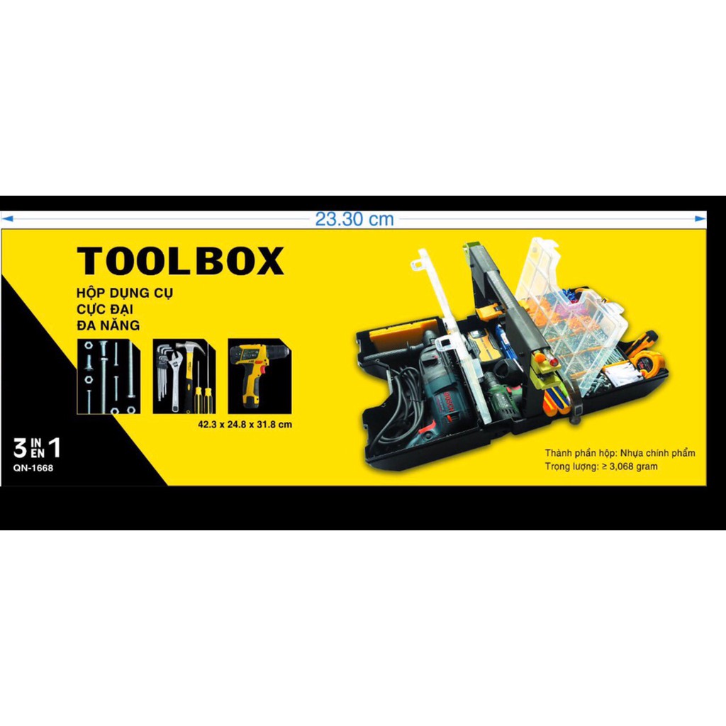 🔥FREESHIP XTRA🔥THÙNG ĐỰNG DỤNG CỤ ĐỒ NGHỀ ĐA NĂNG 3 IN 1 CỠ LỚN TOOLBOX