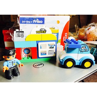 Bộ đồ chơi xe công trình lắp ghép friso - xe lego friso