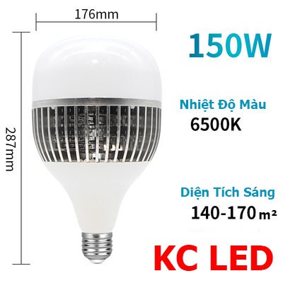 Bóng đèn led siêu sáng hình trụ 50W-80W-100W-150W tản nhiệt nhôm độ bền cao - BH 12 THÁNG