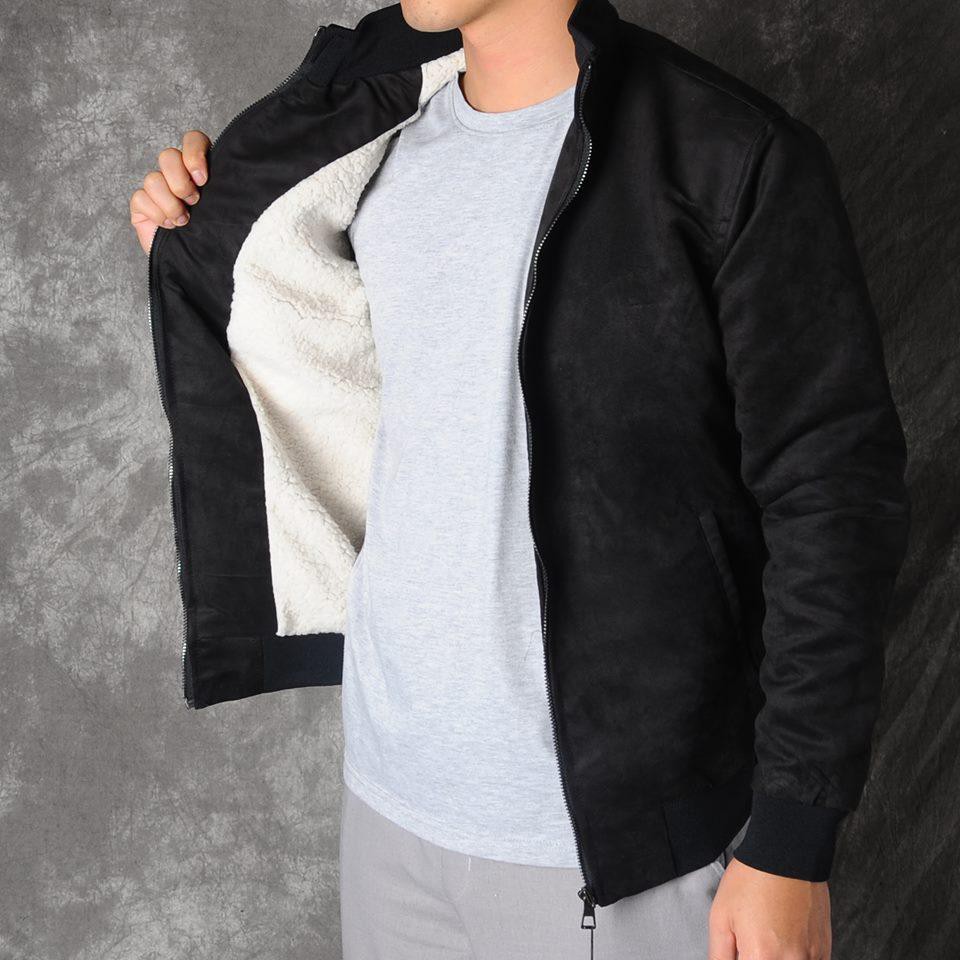 Áo Khoác Da Lộn Juveno Nam ⚡FreeShip⚡ Chất Đẹp, Dày Dặn, Áo Khoác Lót Lông Mặc Cực Ấm, Đủ Size 45-85Kg